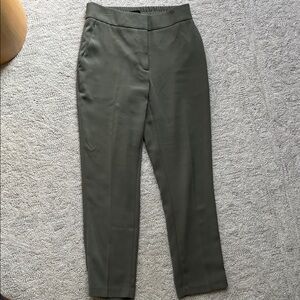 Quince Olive Stretch Crepe Ankle Pants